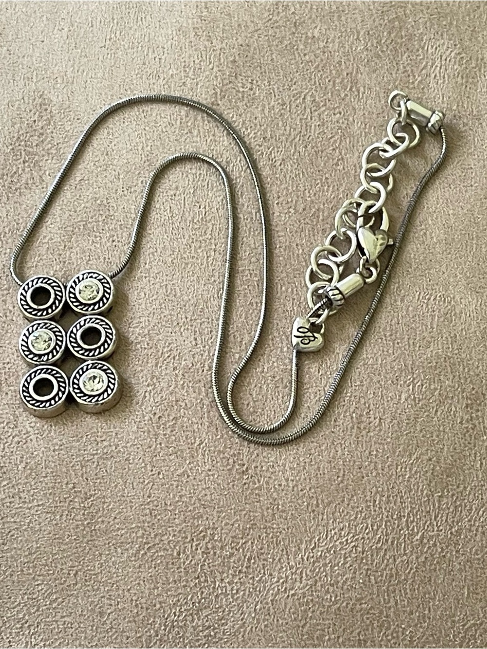 Brighton Silver-Tone Pendant Necklace with Clear Stones - Silver - Picture 2 of 4